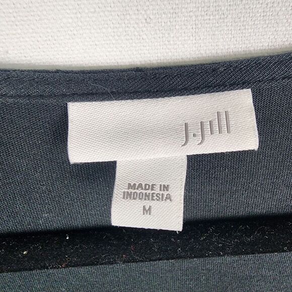 J Jill Dress Womens Medium Black Floral Maxi Capsule Cottage Coastal Casual - Picture 4 of 7